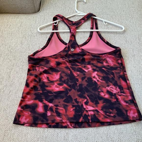 NWOT Lululemon Cool Racerback NULU Tank Intensity Pink Blossom Multi Size 12 - Picture 2 of 3
